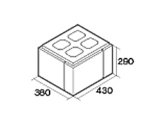 組積用コンクリートブロック「オオヤ ナイン」角門柱(右)