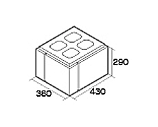 組積用コンクリートブロック「オオヤ ナイン」角門柱(左)